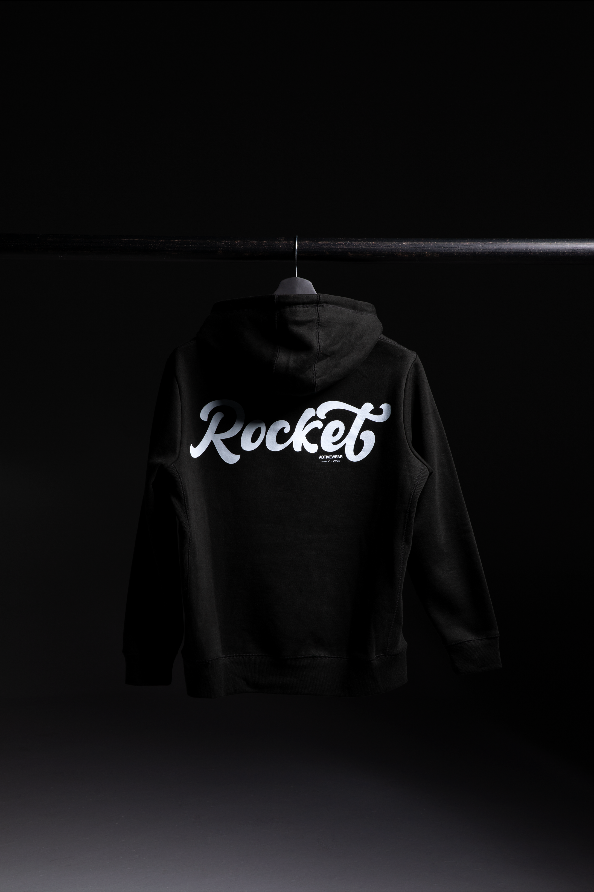 Rocket Script Logo Hoodie in B/W