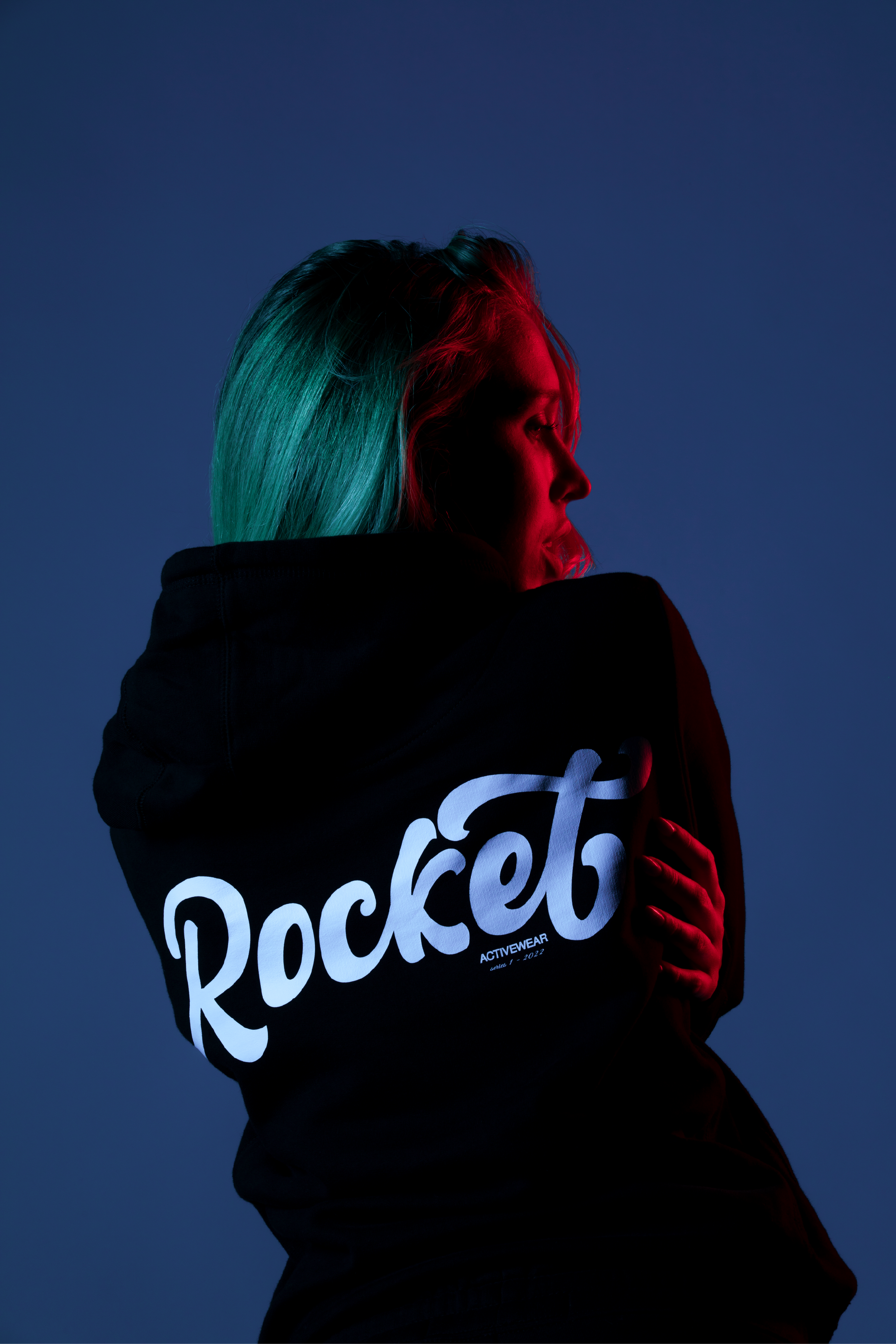 Rocket Script Logo Hoodie in B/W