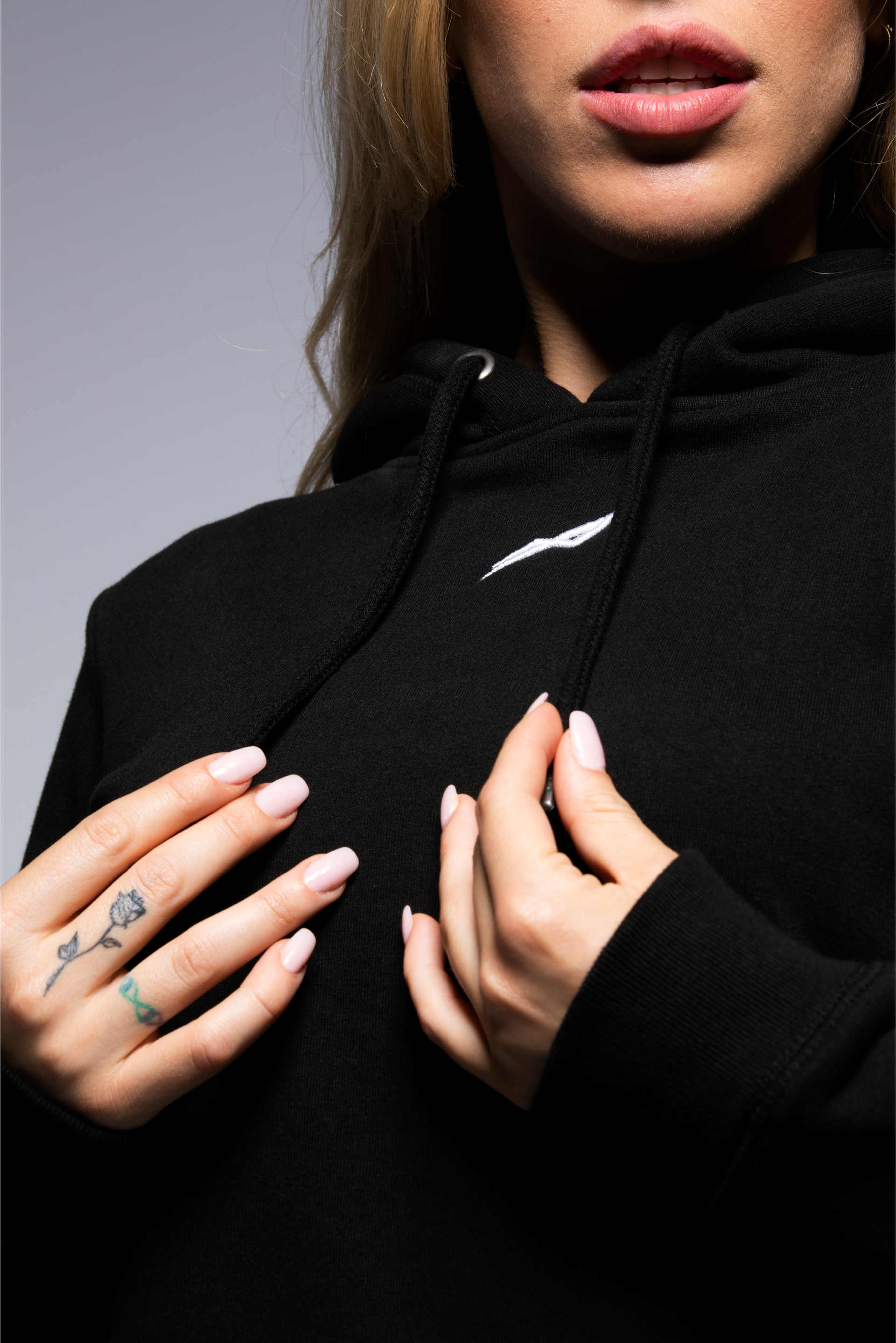 Rocket Script Logo Hoodie in B/W