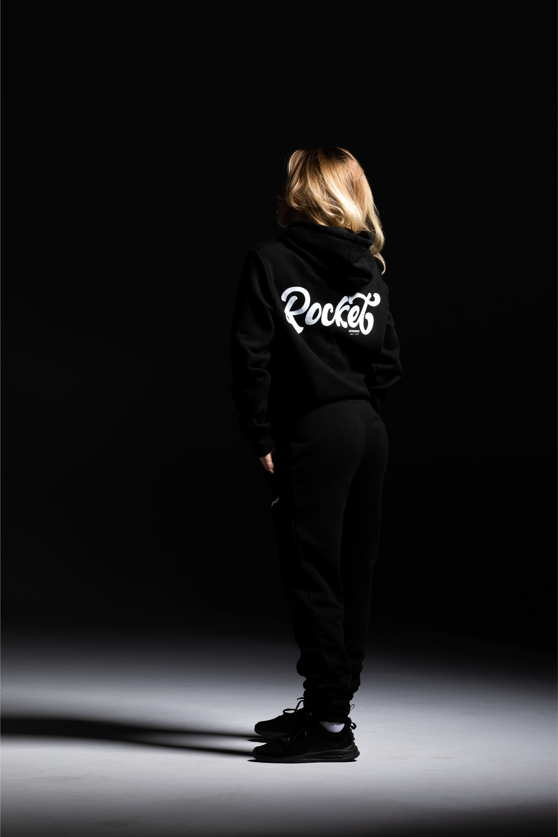 Rocket Script Logo Hoodie in B/W